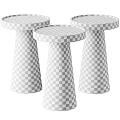 Modern Coffee Tables With Round Top And Conical Base In Various Wood Tones