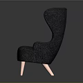 Gray Upholstered Sofa with Curved Back and Copper Legs Modern Style