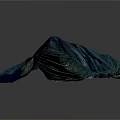 Realistic 3D Mountain Terrain Model With Winding River And Elevation Details