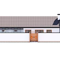 Detached House with Solar Panels on Roof and Courtyard Garden with Green Plants