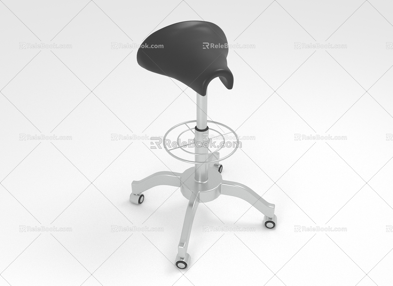 Modern bar stool universal wheel mobile stool 3d model