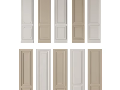 Various Stylish Background Wall Panel Designs In Neutral Tones And Decorative Patterns 3d model