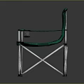 Stylish Green Folding Lounge Chair With Red Accents And Metal Frame Design