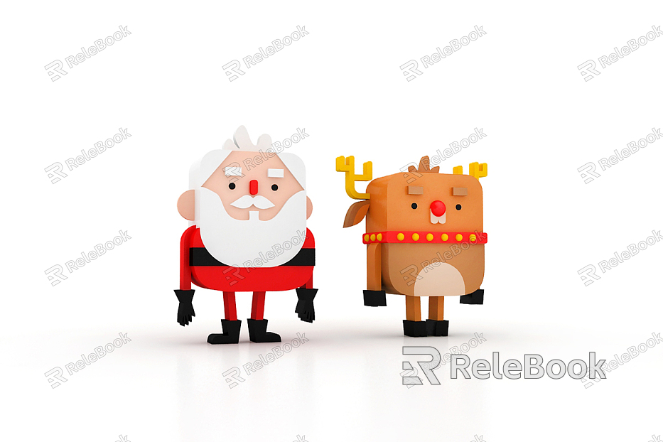 Modern Doll Cartoon Santa Claus Reindeer model