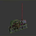 Vintage Steam Engine Model With Metal Wheel Piston Rod And Base On Reflective Surface