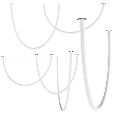 Modern Chandelier With Curved White Arms And Contemporary Design For Home Interiors 3d model