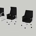 Black Office Chairs With White Metal Legs And Wheels In Various Styles