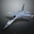Modern Gray Fighter Jet With Cockpit Tail Insignia And Sleek Side View Design