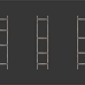 Three Metal Shelves In Different Sizes With Open Tier Design For Storage