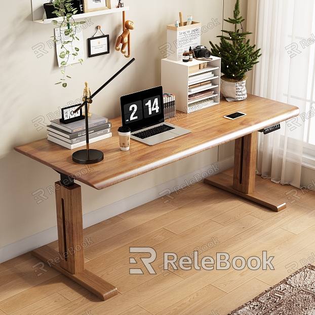 Modern desk and chair lifting intelligent table model