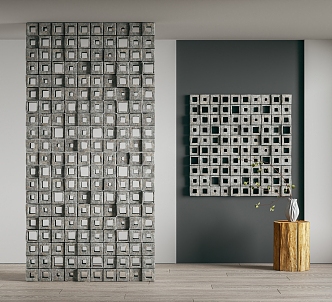 Modern cement brick partition hollow cement brick partition shaped brick partition 3d model