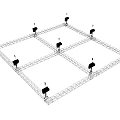 Industrial Equipment Metal Grid Support Structure Featuring Multiple Units