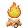 Modern Fire Torches Cartoon Fire 3d model