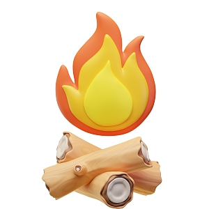 Modern Fire Torches Cartoon Fire 3d model