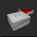 Decorative Ornament Set Box With White Exterior Red Interior Closed And Open Design