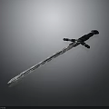 Medieval Style Intricate Engraved Decorative Sword With Black Hilt And Metal Blade