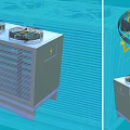 Air Conditioner Fan Outdoor Unit With Heat Dissipation Fins And Rotating Blades