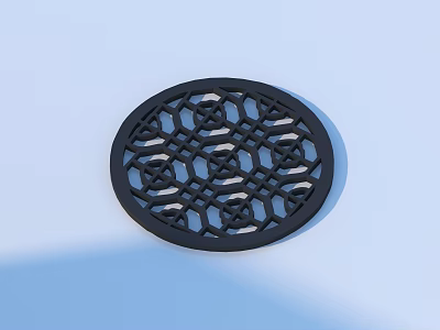 Black Round Daily Life Product With Hollow Geometric Pattern Design 3d model
