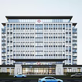 Modern Hospital Building Exterior With Glass Windows And Main Entrance