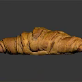 Fresh Golden Croissant With Flaky Layers And Glossy Surface On Gray Background