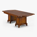 Elegant Solid Wood Table With Carved Legs And Classic Design