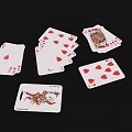 Card Games Entertainment With Spread Playing Cards And Red Hearts Suits For Leisure Activity