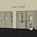 Modern Shower Head With Glass Enclosure And Partition In Stylish Bathroom Design