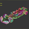 Green And White Formula 1 Race Car With Aerodynamic Body And Sponsor Logos