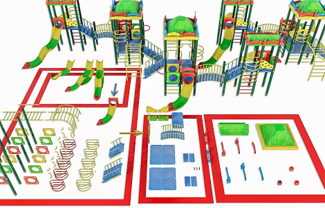 Modern outdoor children slide fitness equipment outdoor park fitness equipment children outdoor park toys outdoor children play equipment 3d model