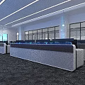 Bright Modern Monitoring Control Room Equipped With Large Data Screen And Professional Operation Consoles