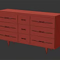 Modern Wooden Entryway Console Cabinet With Multiple Drawers And Metal Legs