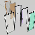 Modern Hinged Doors With Glass Panels And Metal Frames In Various Colors