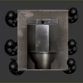 Metallic Sanitary Ware Toilet With Connected Metal Pipes And Modern Design