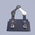 Mechanical Component With Black Silver Metal Structure Hinge And Bolts Mounting Plate 3d model