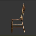 Vintage Wooden Chair With Carved Backrest Curved Legs And Classic Design