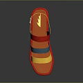 Colorful Summer Sandals With Red Blue Yellow Straps And Orange Sole