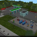 Modern Gas Filling Station With Complete Processing Equipment And Surrounding Green Natural Environment