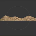 Detailed Sand Terrain Model With Dirt Surface Scattered Stones and Natural Features