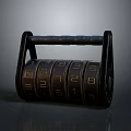 Lock combination lock metal lock antique lock old lock tools hardware tools processing tools furniture 3d model
