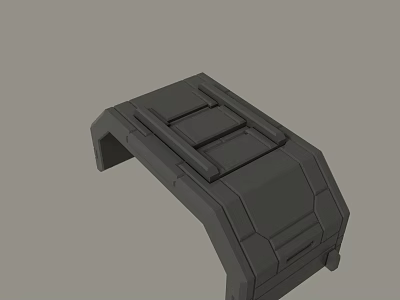 Gray 3D Model of Mechanical Component With Structured Panels and Rigid Design 3d model