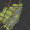Residential Buildings Aerial View With High Rise Low Rise Greenery River And Urban Roads