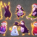 Christmas Ice and Snow Festival cartoon penguin beauty Chen wall decoration lighting 3d model