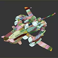 Futuristic Hyperion Spaceship With White Yellow Gray Color And Thrusters For Space Exploration