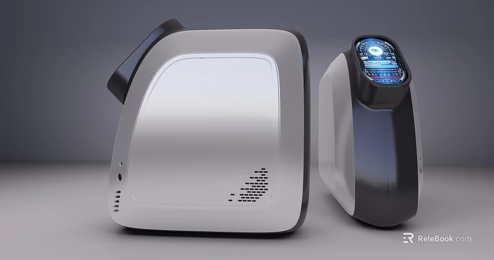 Smart Machine With Sleek Modern Design Silver Black Body And Digital 3d model 
