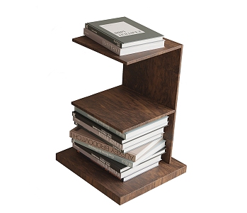 Middle Style Vertical Bookshelf 3d model