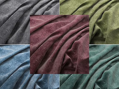 Various Colored Fabric Textures With Soft Material And Folded Patterns 3d model
