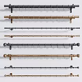 Stylish Curtain Accessories Featuring Metal Rods With Decorative Hooks For Home Windows