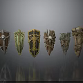 Various Ancient Decorative Shields With Different Designs Ornate Patterns And Materials