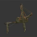 Historical Medieval Siege Weapon With Metal Frame And Projectile Arm