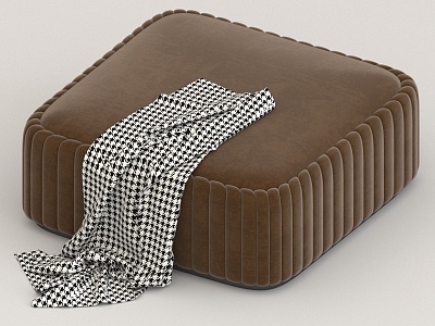 Living room flannel sofa stool 3d model